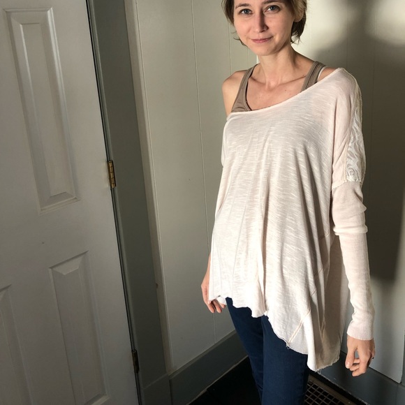 Free People Tops - Free People Light Pink Off Shoulder Swing Top